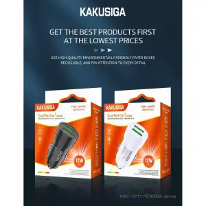 Alpha Borong KAKUSIGA KSC-1211 FENGDA Series Dual Port Car Charger