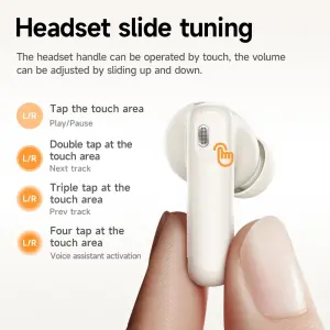 【Connect two devices】HOCO EQ22 TWS Wireless Headset ANC+ENC Noise Reduction Bluetooth Headset BT5.4 With Mic In-ear