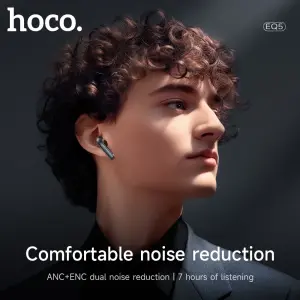 【Connected to Two Phones Simultaneously】HOCO EQ5 TWS ANC+ENC Noise Reduction Wireless Bluetooth Headset BT5.3 HIFI Stereo