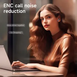 【Connected to Two Phones Simultaneously】HOCO EQ5 TWS ANC+ENC Noise Reduction Wireless Bluetooth Headset BT5.3 HIFI Stereo