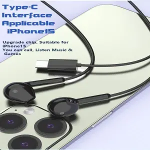 DUDAO X3C in-Ear Type C Wired Earphones,Tangle Free 1.2M Hi-Fi Stereo Noise Reduction 15mm