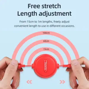 HOCO 100% Original X75 3 In 1 Retractable Charging USB Cable for All smartphones Type C USB Charger Cable for all smartphones