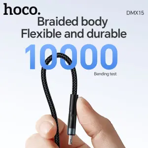 Hoco DMX15 USB to LN fast charging phone charging cable, 1 meter long cord, 2.4A fast charging