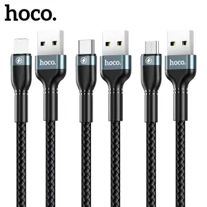 Hoco DMX15 USB to LN fast charging phone charging cable, 1 meter long cord, 2.4A fast charging