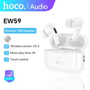 HOCO EW59 TWS Bluetooth Headphones True Wireless Stereo Headset 300mAh Battery BT5.3 With Mic Touch Stereo Sports In-Ear HD