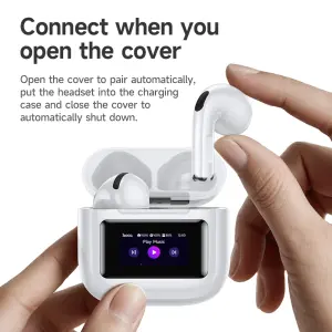 HOCO EW73 TWS True Wireless Headset Bluetooth Earphone BT5.4 LED Intelligent Touch Screen Bluetooth Headset With Mic Support Sliding