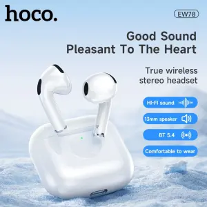 HOCO EW78 TWS True Wireless Headset Bluetooth Earphone BT5.4 With Mic Sports Stereo Headphones Super Long Battery Life Support