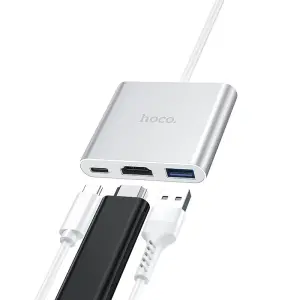 Hoco HB14 Type-C Hub to 3 HDMI and USB 3.0 and Typ...