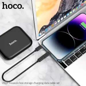Hoco U114 All in One Charging Cable Heads With Storage Box Fast 60W Has A Type-C/iOS/Micro Charger Converter 3A Power Supply hc1