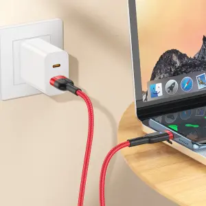 HOCO U117 USB TO Type-C Cable Smart Power-Off Charging Data Cable 2.4A Fast Charging Auto Disconnect & Recharge Cable 1.2M