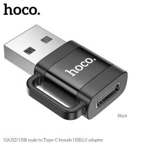 Hoco UA31D adapter for USB-A to Type-C, supports USB2.0 data transfer, supports fast charging
