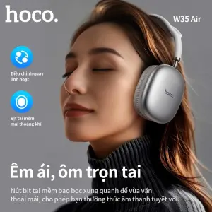 Hoco W35 Air BLUETOOTH Earphone, 45 hours of music playback, Full Size Luxurious Design, Noise Canceling, Waterproof
