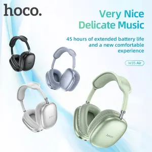 HOCO W35 Air Wireless Headphones Bluetooth Earphone Long Standby Gaming Headset Support Bluetooth 5.3 HIFI Stereo Earphone AUX /TF