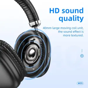 HOCO W35 Wireless Headphones Bluetooth Earphone Sports Headphones Support Bluetooth 5.3 HIFI Stereo Earphone AUX /TF Card