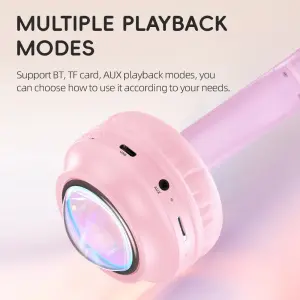 HOCO W50 Cute Over-ear Bluetooth Headphones Wireless Headset RGB Lighting Bass Stereo 400mAH