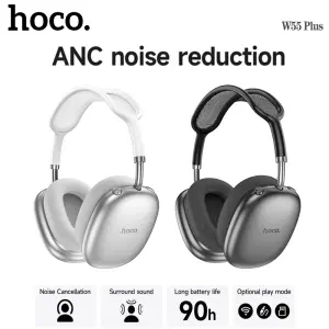 HOCO W55 Plus Wireless Headphones ANC Noise Reduction Bluetooth Headphones BT5.4 Stereo Sports Gaming