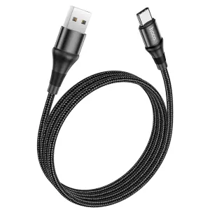 Hoco X50 3A Cable Micro USB Type C I*OS Fast Charging Cable Nylon Braided For Mobile Safety Durable For Phone 1M Data Sync Charger Cable