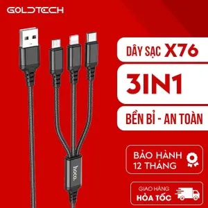 Hoco X76 3-head LN Micro TypeC multi-function charging cable