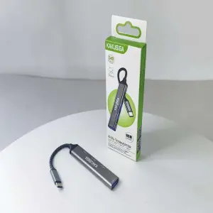 KAKUSIGA 4-in-1 USB C Hub, Aluminum Alloy USB-C to USB-C Adapter with USB 3.0/2.0 Ports, Universal Travel Adapter for PC, IP, SM