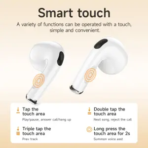 【NEW】HOCO EW82 AirP*ds4 TWS Wireless Bluetooth Headset LED Intelligent Touch Screen Headphones With Mic Music Sports Headphone