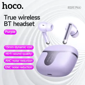 Usage time: 7 hours】HOCO EQ10 Plus TWS True Wireless Headset ANC+ENC Noise Reduction Bluetooth Earphone BT5.4 With Mic in-Ear