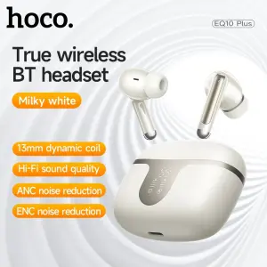 Usage time: 7 hours】HOCO EQ10 Plus TWS True Wireless Headset ANC+ENC Noise Reduction Bluetooth Earphone BT5.4 With Mic in-Ear