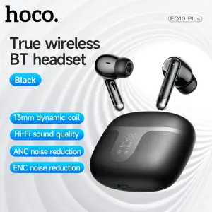 Usage time: 7 hours】HOCO EQ10 Plus TWS True Wireless Headset ANC+ENC Noise Reduction Bluetooth Earphone BT5.4 With Mic in-Ear