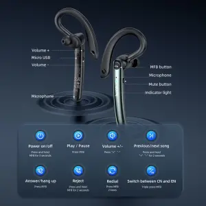 XO Original BE32 ENC Noise Cancelling Single Bluetooth Headphones Bluetooth Headset with Microphone Universal Headphone